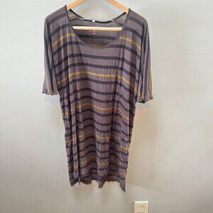 Pete & Greta By Johnny Was Womens Striped Mocha Dress S 100% Modal‎